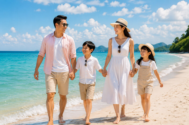 Bảo hiểm du lịch trong nước Bảo Minh - gia đình đi biển
